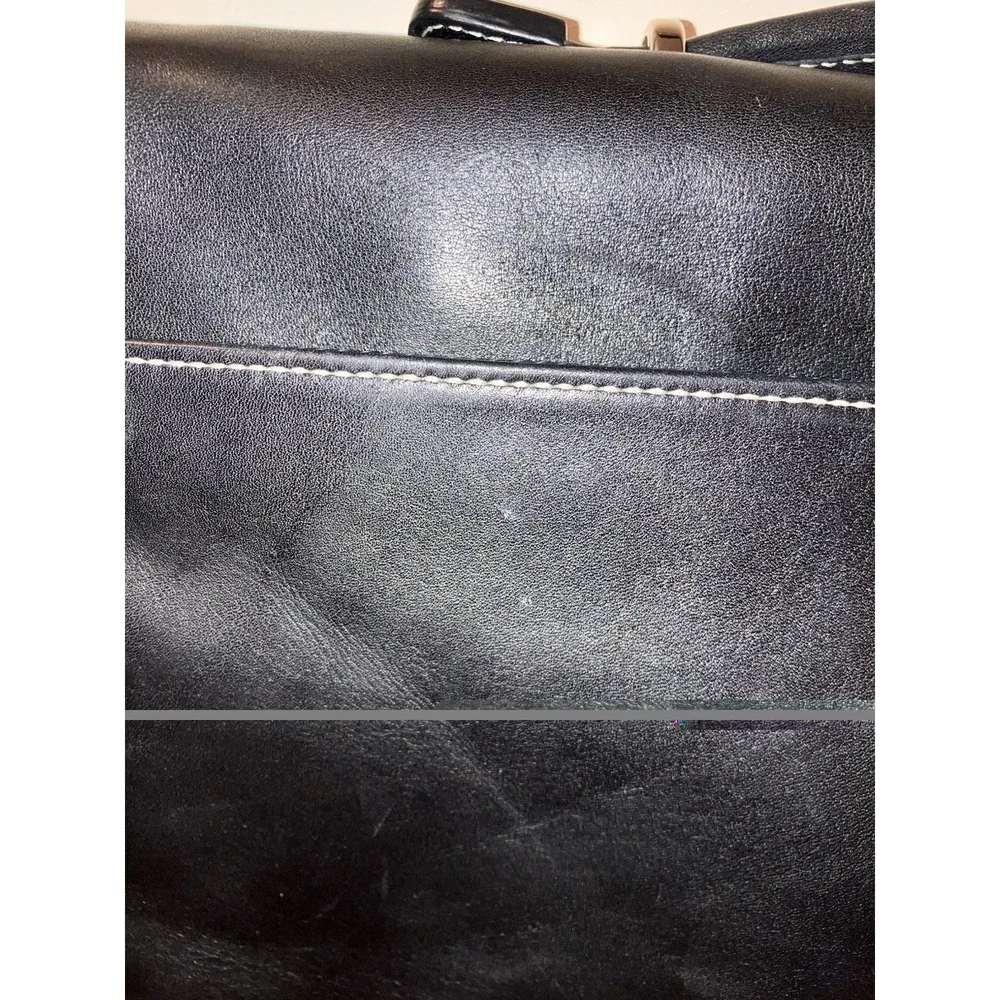 Coach Attache Messenger Bag F06457 Crossbody Black Leather Computer Bag Unisex
